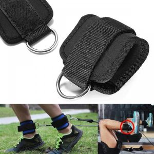 wiserchoise ספורט וכושר Fitness Ankle D Ring Straps Gym Weight Lifting Exercise Cuff Pulley Attachment Leg Strength Training Foot Buckle